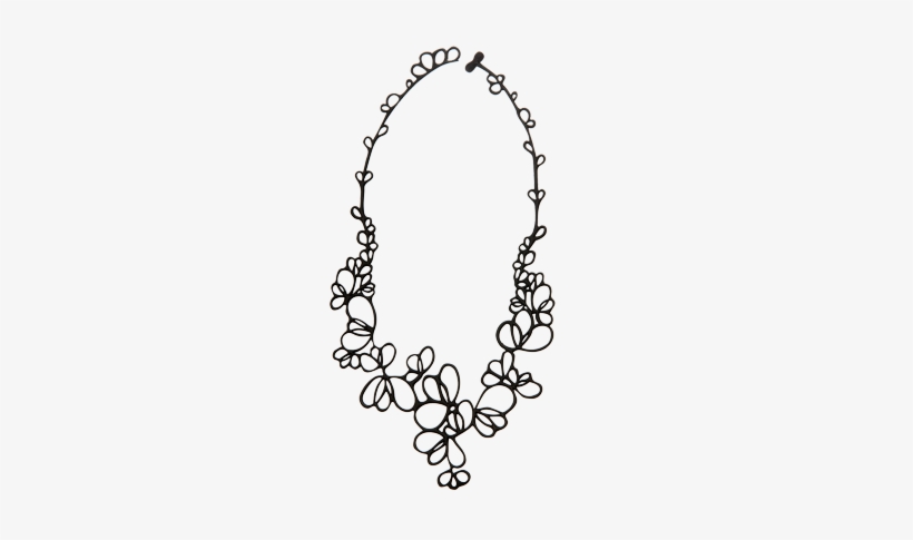 Petals Necklace - Black Flower-petal Necklace - Petals Collier, transparent png #3234096