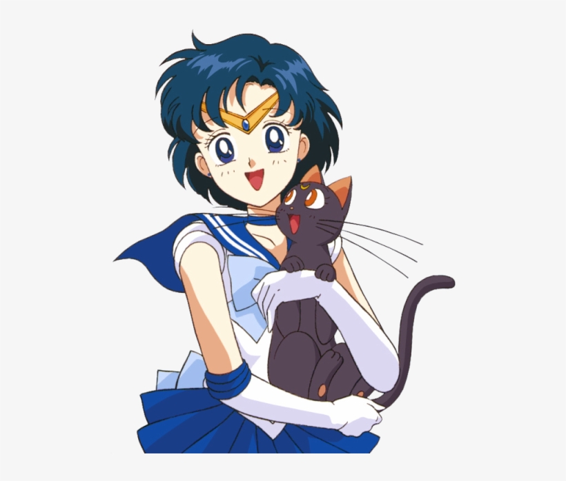 Luna Sailor Moon Transparent Sailor Mercury Ami Mizuno - Sailor Mercury And Luna, transparent png #3234155
