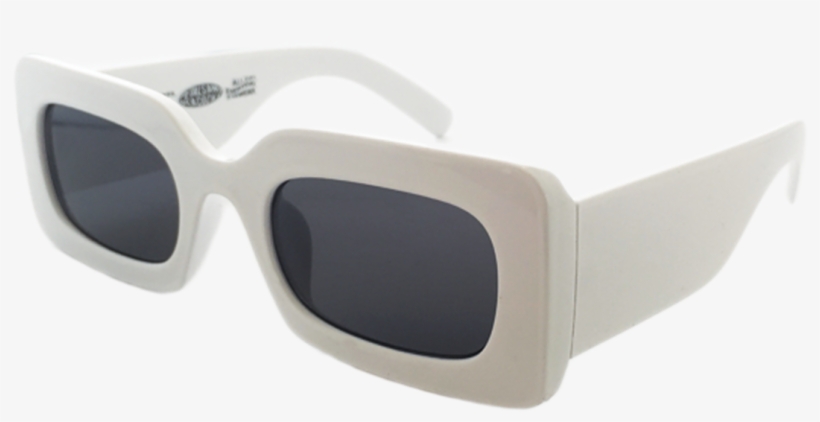 Rhubic Square Sunglasses In White - Sunglasses, transparent png #3234276
