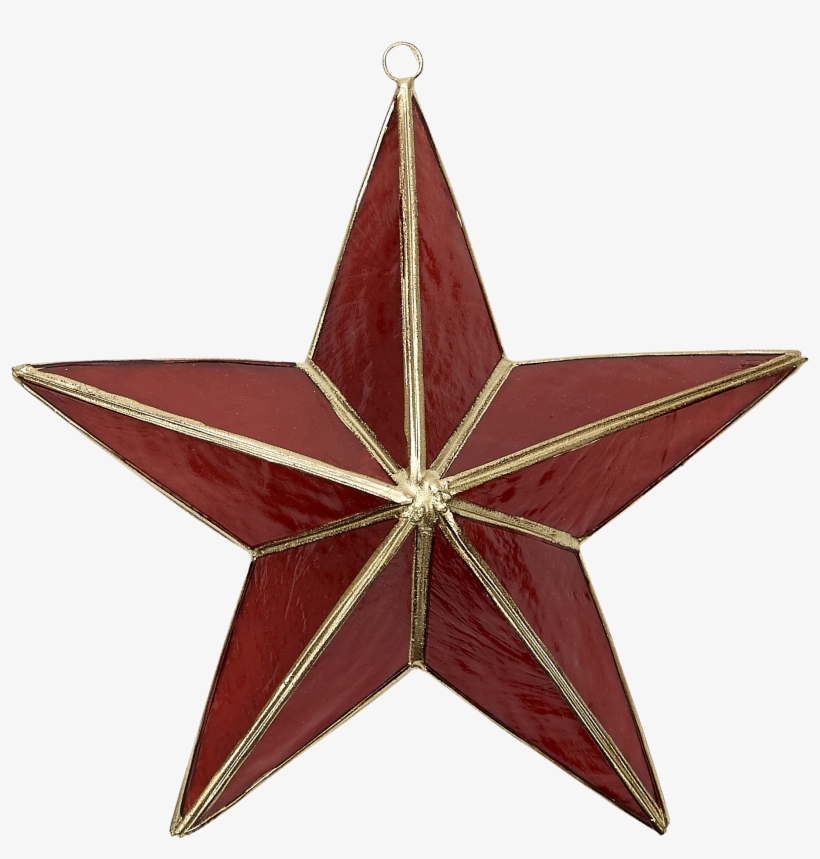 Capiz 3d Star Ornament In Red & Gold - Capiz 3d Star Ornament In Red & Gold, transparent png #3234747