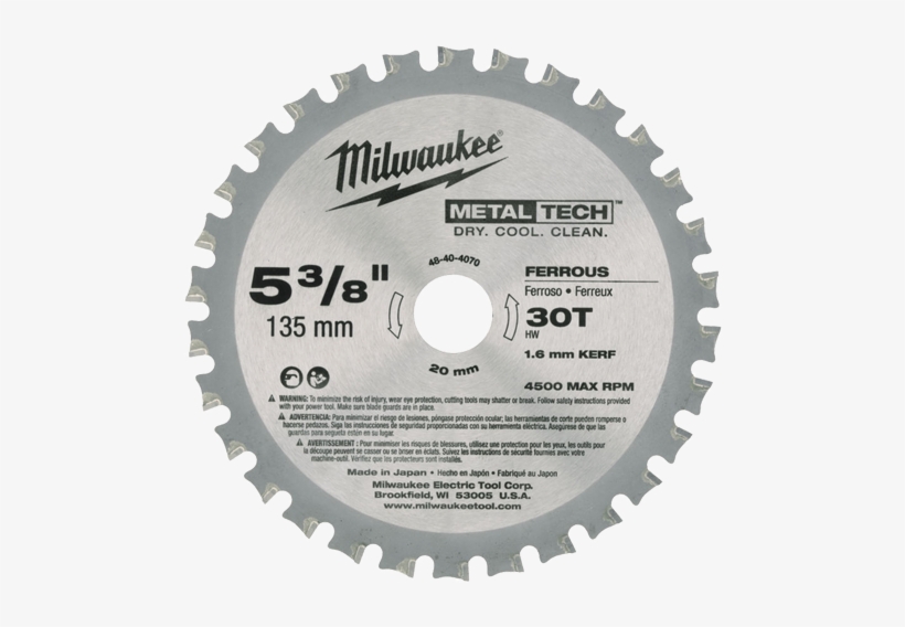 5-3/8" 30 Teeth Ferrous Metal Circular Saw Blade - 135mm Circular Saw Blade, transparent png #3234761