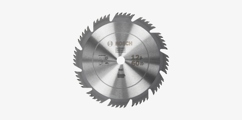 12" 60t Combination Blade - Bosch - 12 In. 60 Tooth Combination Woodworking Circular, transparent png #3235157