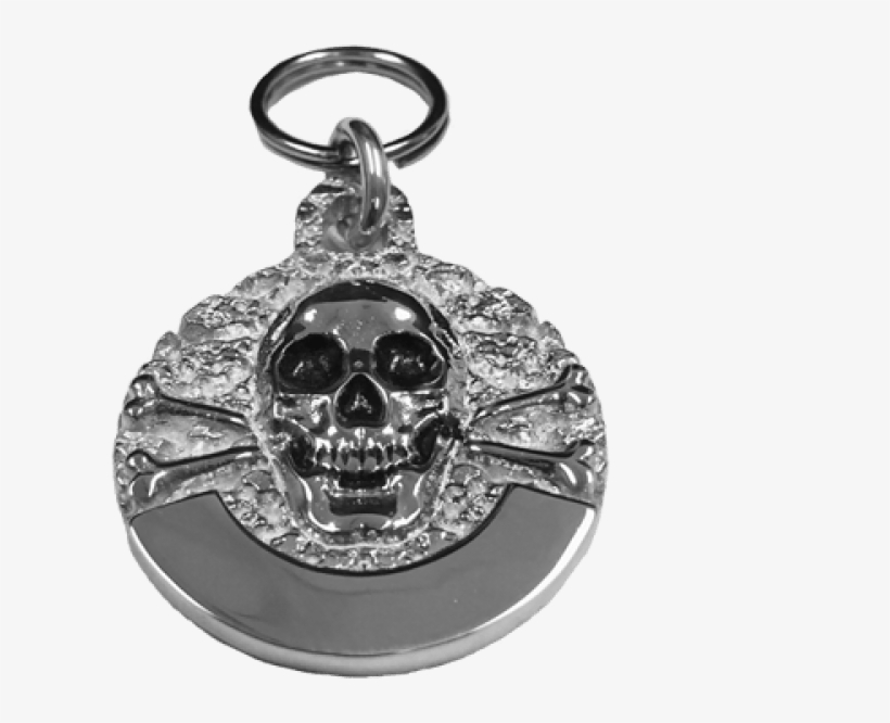 Medium Skull & Cross Bone Tag Sterling Silver - Museum, transparent png #3235263
