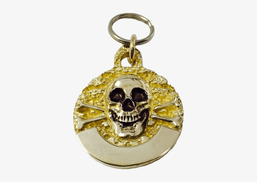 Large Bronze Skull & Cross Bone Tag - Shop Silver Bones, transparent png #3235266