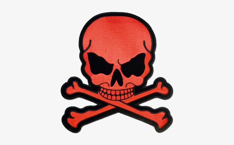 Red Monster Skull Crossbones Patch / Sku Grl Mk3 Dl - Skull And Bones Biker Patch, transparent png #3235341