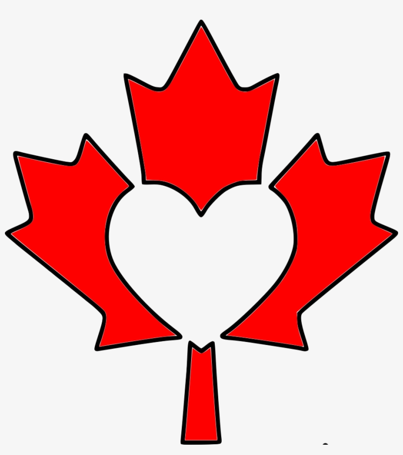 Canada Maple Leaf Heart Stencil - Canadian Maple Leaves Vector, transparent png #3235639
