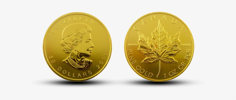 Gold Canadian Maple Leaf - Coin, transparent png #3235710