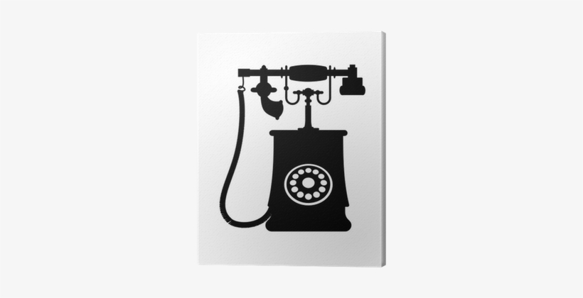 Illustration Of A Vintage Rotary Dial Telephone Canvas, transparent png #3238578