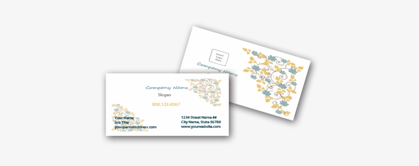 Floral Business Cards - Microsoft Word, transparent png #3239023