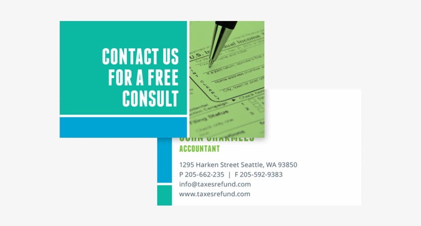 Maximum Tax Refund Business Card Template - Tax Refund, transparent png #3239045
