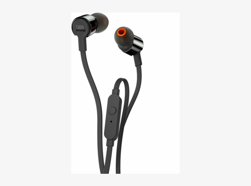 Jbl T210 In-ear Headphones - Jbl T210 Black In Ear Earphones, transparent png #3239271