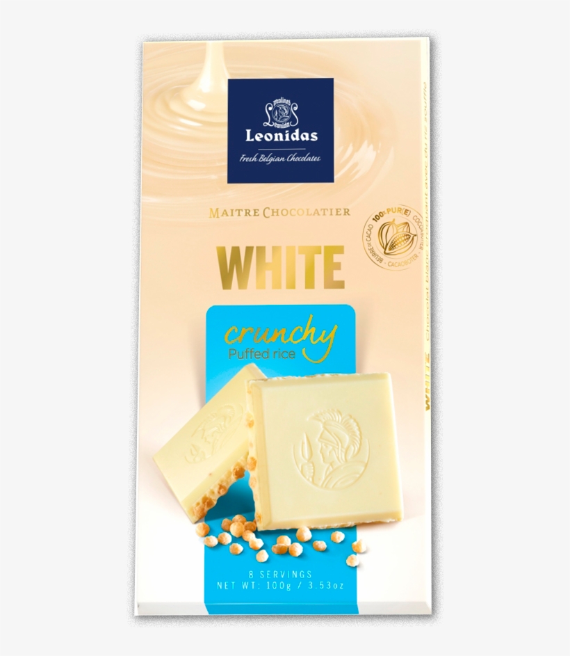 Leonidas White Crunchy Puffed Rice Bars - Leonidas White Chocolate, transparent png #3239567