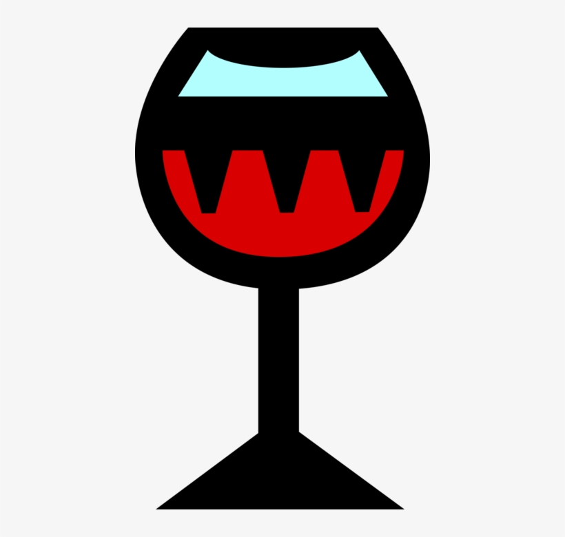 Vector Illustration Of Glass Of Red Wine Alcohol Beverage, transparent png #3239874