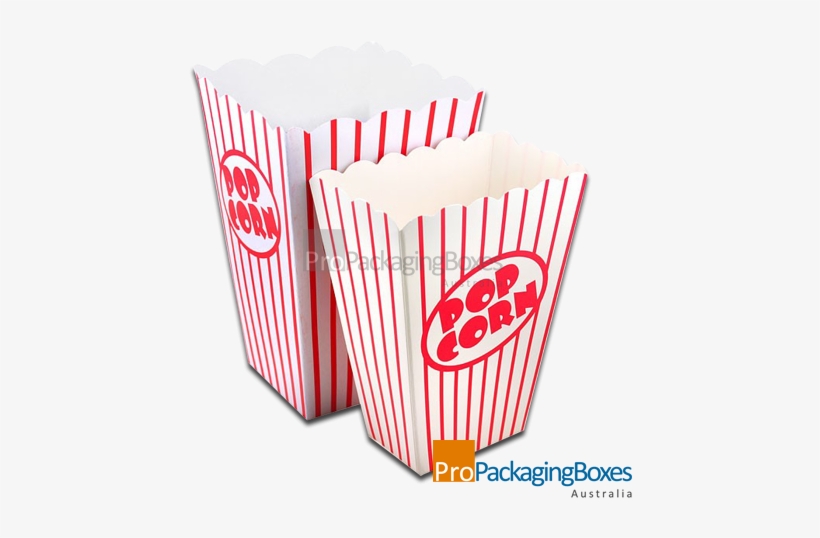 Custom Printed Popcorn Boxes - Retro Popcorn Boxes In 2 Sizes, transparent png #3241357