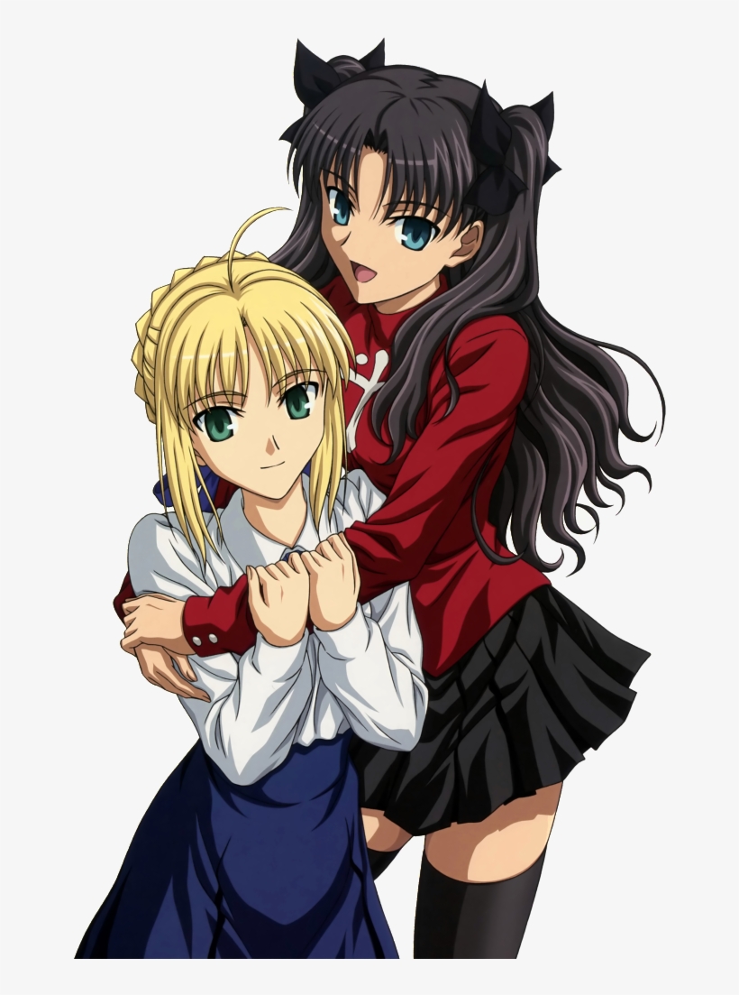 Saber And Tohsaka Rin From Fate/stay Night - Fate/stay Night, transparent png #3241927