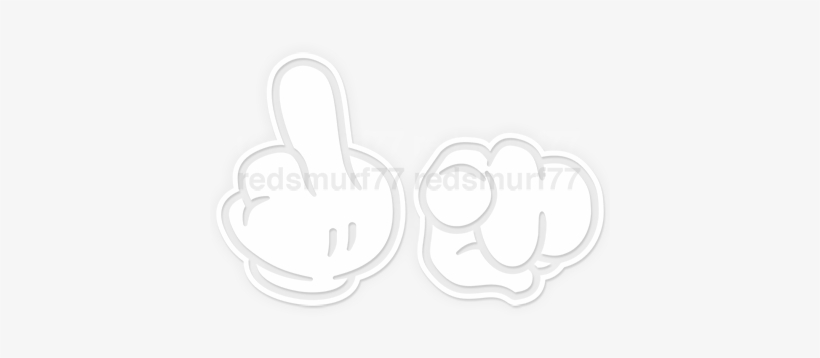 The Sticker Consists Only Of The White Area Shown Below - Car Stickers Of Hands, transparent png #3242380