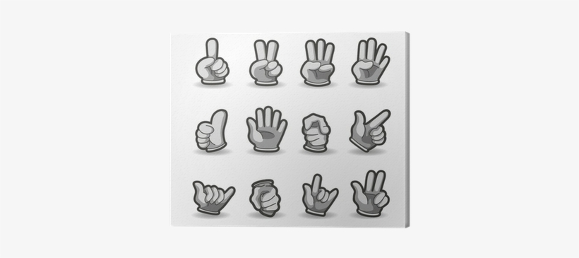 Cartoon Hands Collection ,vector Canvas Print • Pixers® - Cartoon Hands, transparent png #3242457