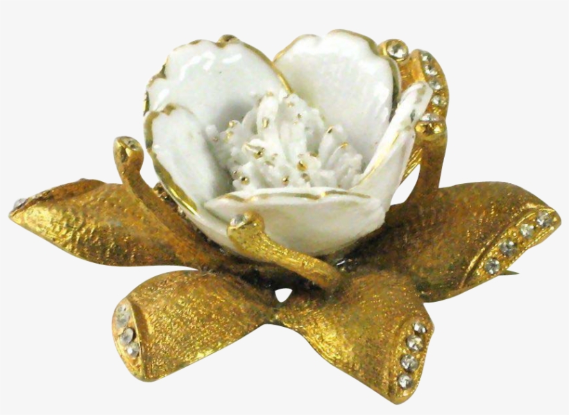 Vintage Hobe Glass & Rhinestone Flower Brooch Offered - Artificial Flower, transparent png #3244248