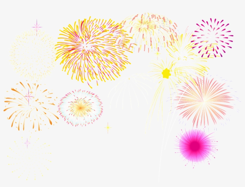 Festive Holiday Fireworks Decoration Vector - Download, transparent png #3244608