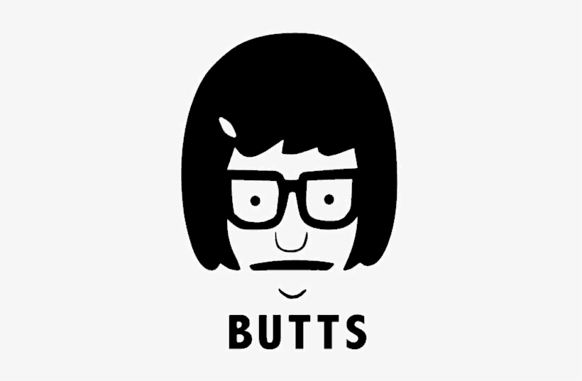 Tina Belcher Butts - Tina Bob's Burgers Black And White, transparent png #3245000