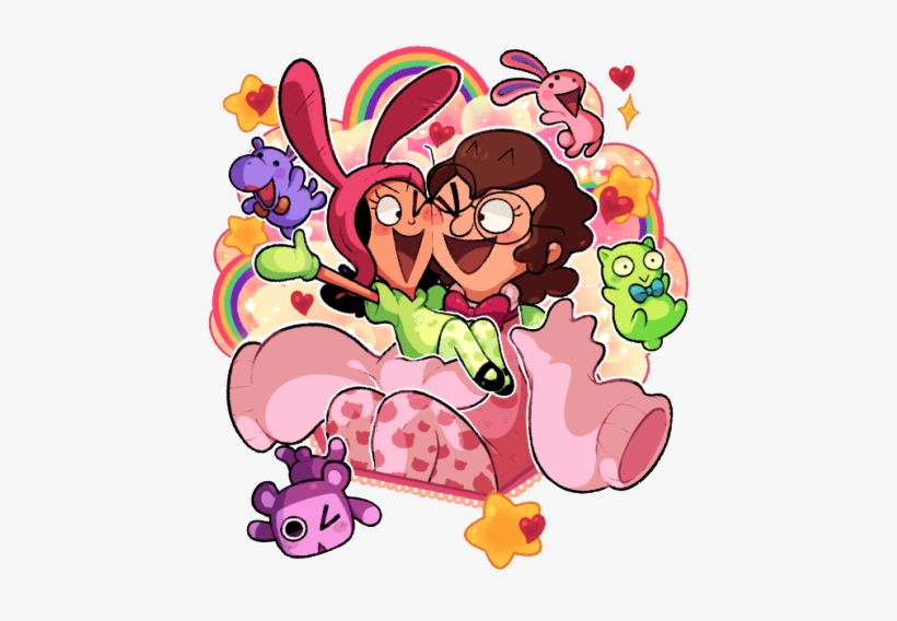 Frond And Louise In A Surreal Fluff Landscape - Bob's Burgers Louise Fan Art, transparent png #3245512