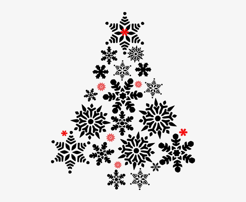 Original Png Clip Art File Snowflake Tree Black And, transparent png #3246227