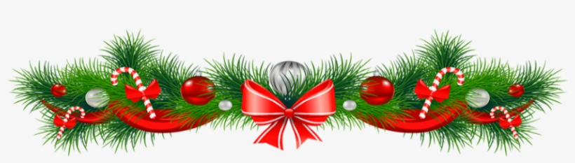 Christmas Party Bows - Christmas Garland Transparent Background, transparent png #3246747
