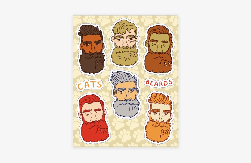 Cat Beards Sticker/decal Sheet - Cat Beard T Shirt, transparent png #3246779
