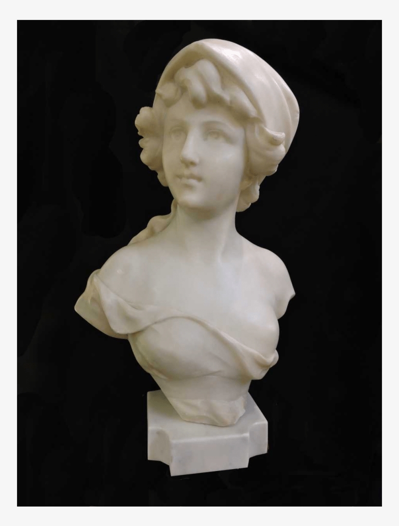 Italian Large Marble Bust - 月 神 石膏 像, transparent png #3247351
