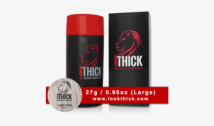 Look Thick Light Grey Hair And Beard Fibers 27g - Brown Hair, transparent png #3247551