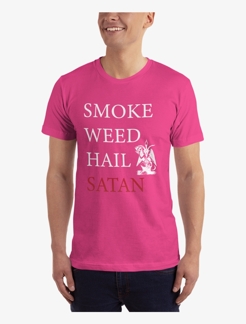 Smoke Weed Hail Satan T-shirt - T-shirt, transparent png #3247572