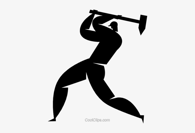 Person Using A Sledge Hammer Royalty Free Vector Clip - Hammer, transparent png #3247975