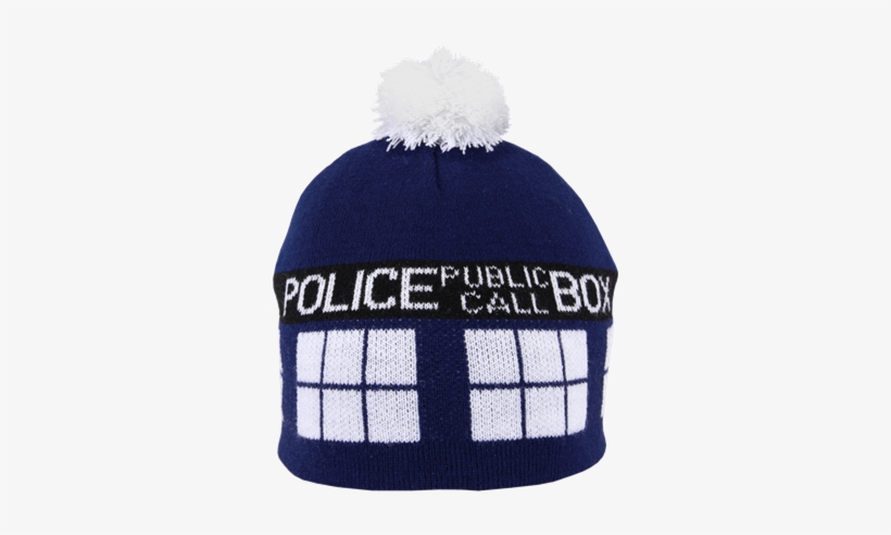 Doctor Who Tardis Pom Beanie - Adult Tardis Pom Beanie, transparent png #3248060