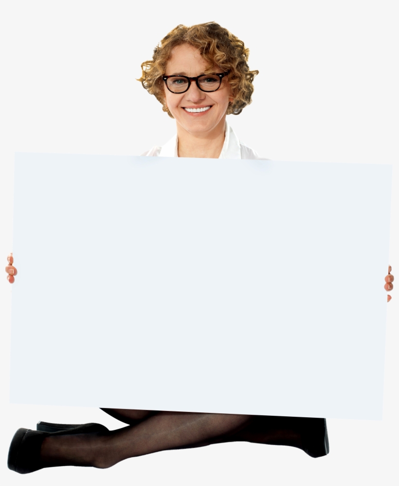 Girl Holding Banner - Women Holding A Banner, transparent png #3248477