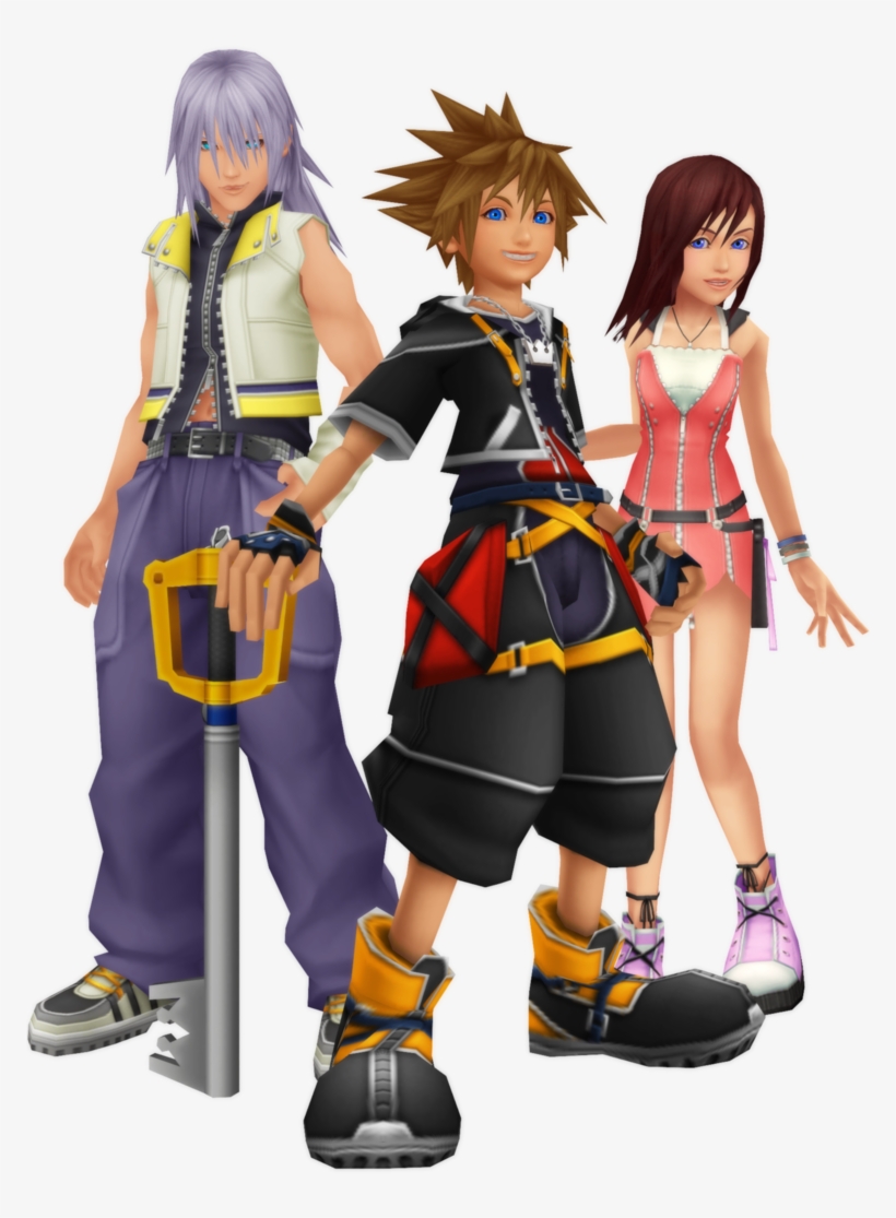 Sora Kairi And Riku The Keyblade Trio - Kingdom Hearts 2 Sora Riku Kairi, transparent png #3248785