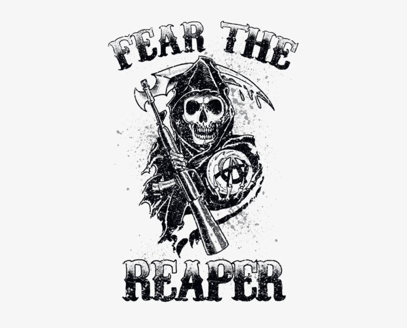 Sons Of Anarchy Fear The Reaper Men's V Neck T Shirt - Sons Of Anarchy Logo Svg, transparent png #3249211