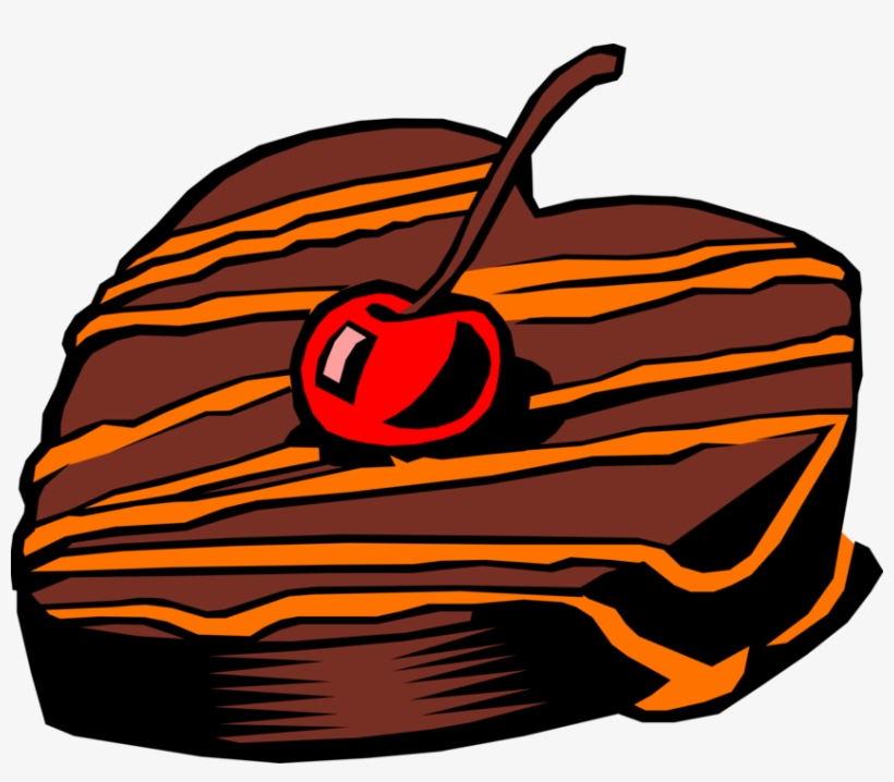 Vector Illustration Of Heart-shaped Chocolate Cake, transparent png #3249274