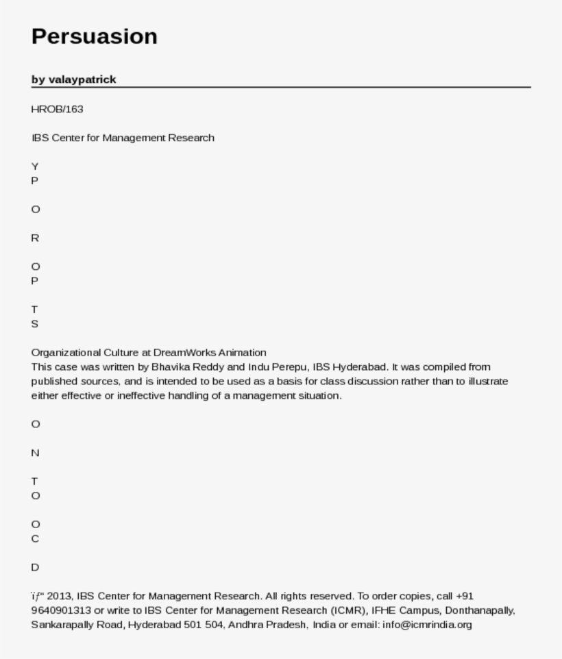 Organizational Culture At Dreamworks Animation - Letter, transparent png #3249363