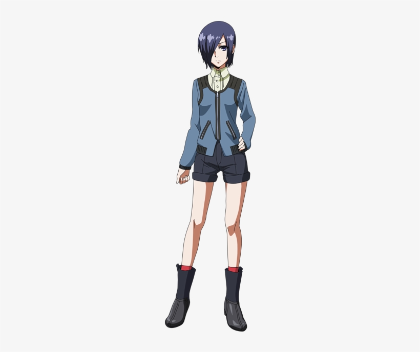 Touka Anime Design Front View - Tokyo Ghoul Kirishima Touka Cosplay Wig, transparent png #3250129