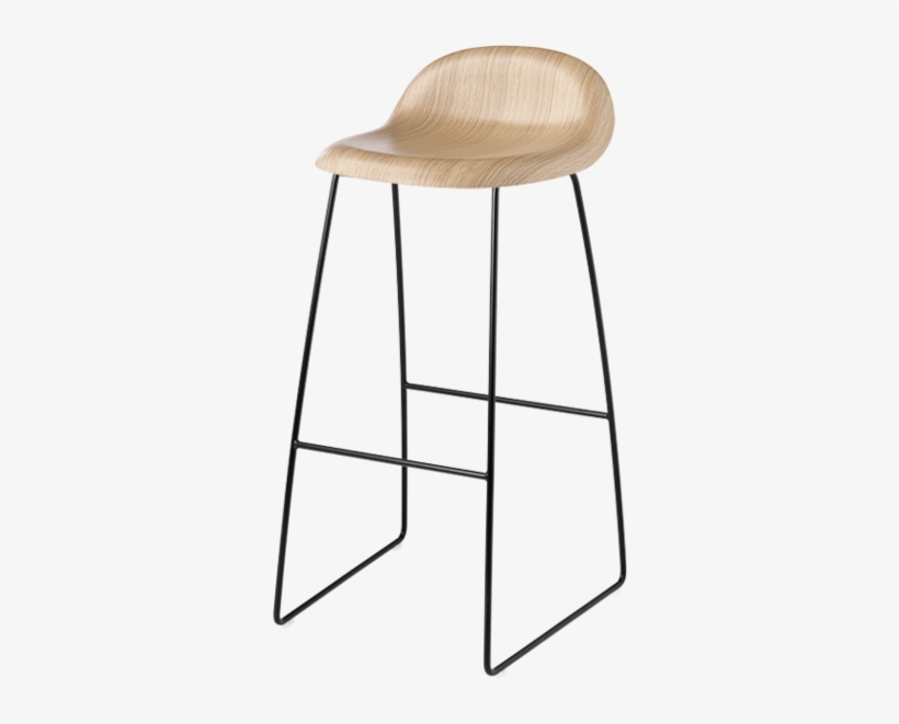 Gubi 3 Barstool - Gubi 3d Sled Base Stool Wood, transparent png #3250203
