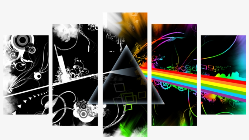Rainbow In The Dark 5 Piece Canvas - Pink Floyd Rock Band Art 32x24 Poster Decor, transparent png #3251201