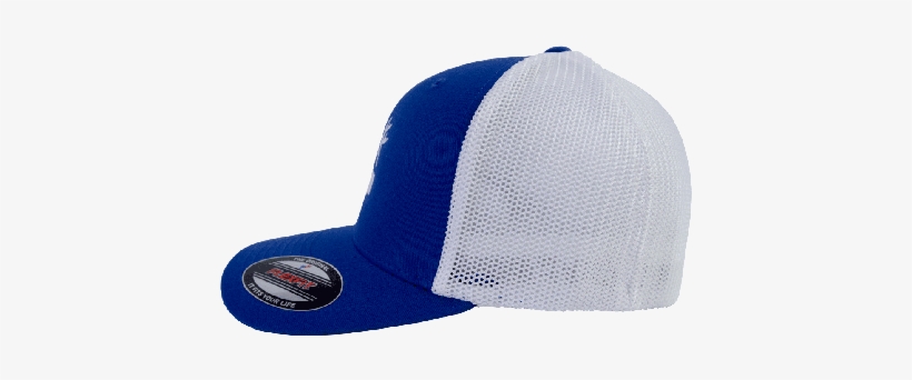 Sportsman Flex Fit Cool Mesh Fishing Hat - Blue And White Fitted Mesh Hat, transparent png #3251420