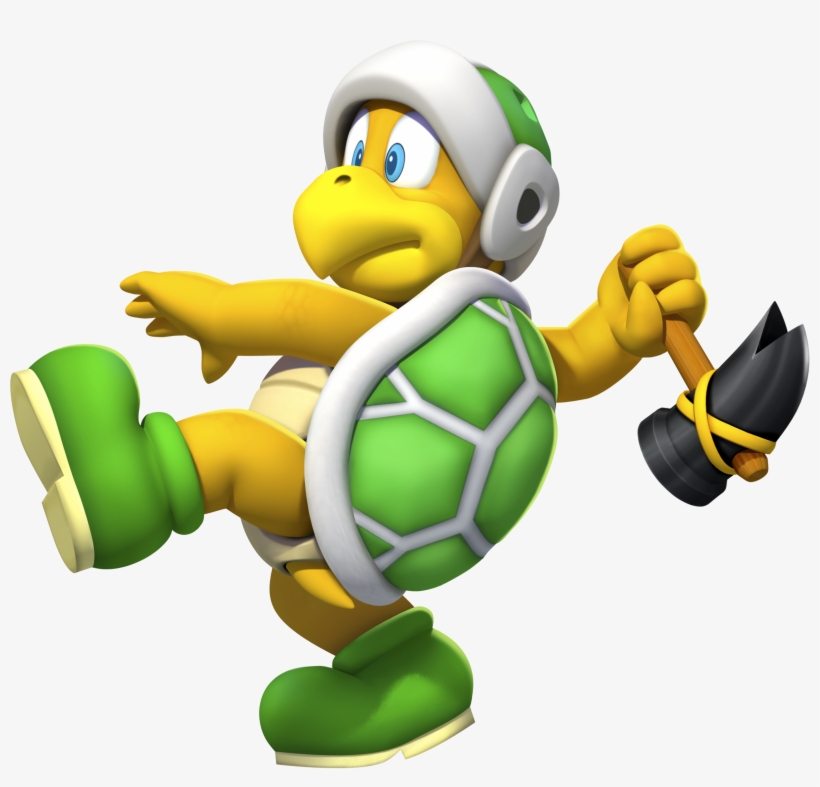 Beak And Head Are Different Color, Eyes Placed On Front - Super Mario Hammer Bro, transparent png #3251471