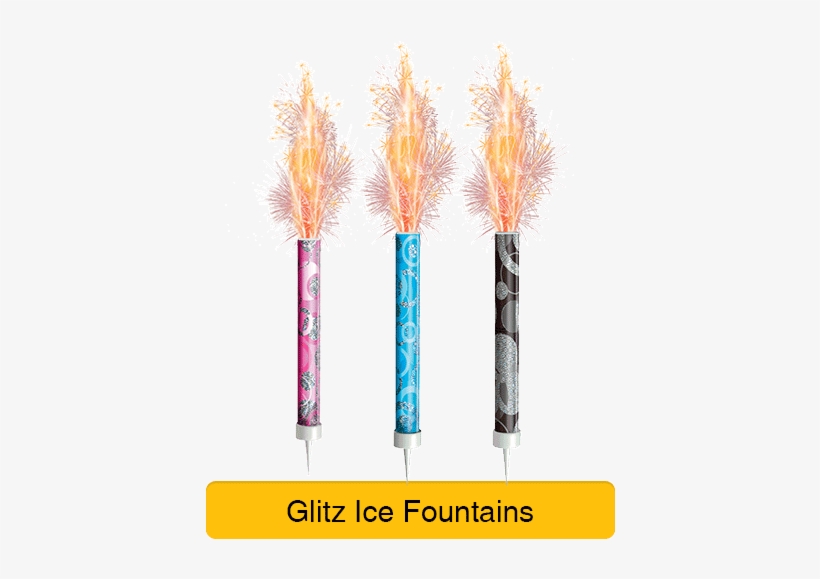 Glitz Ice Fount Party Cannons, Twist Poppers - Glitz Black Birthday Fountain Candles, Pack Of 3, transparent png #3251744