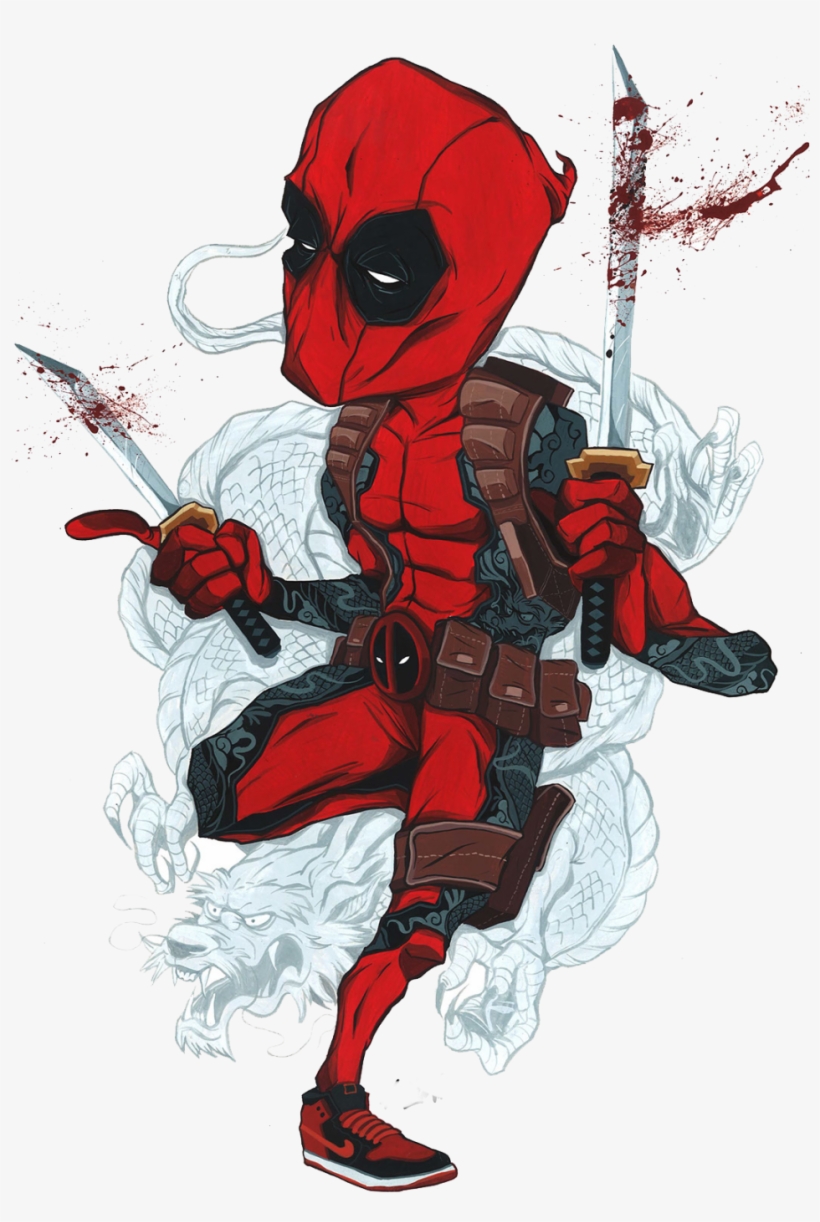 Large Size Of Deadpool Anime Drawing Scene Cartoon - Spider-man, transparent png #3251791