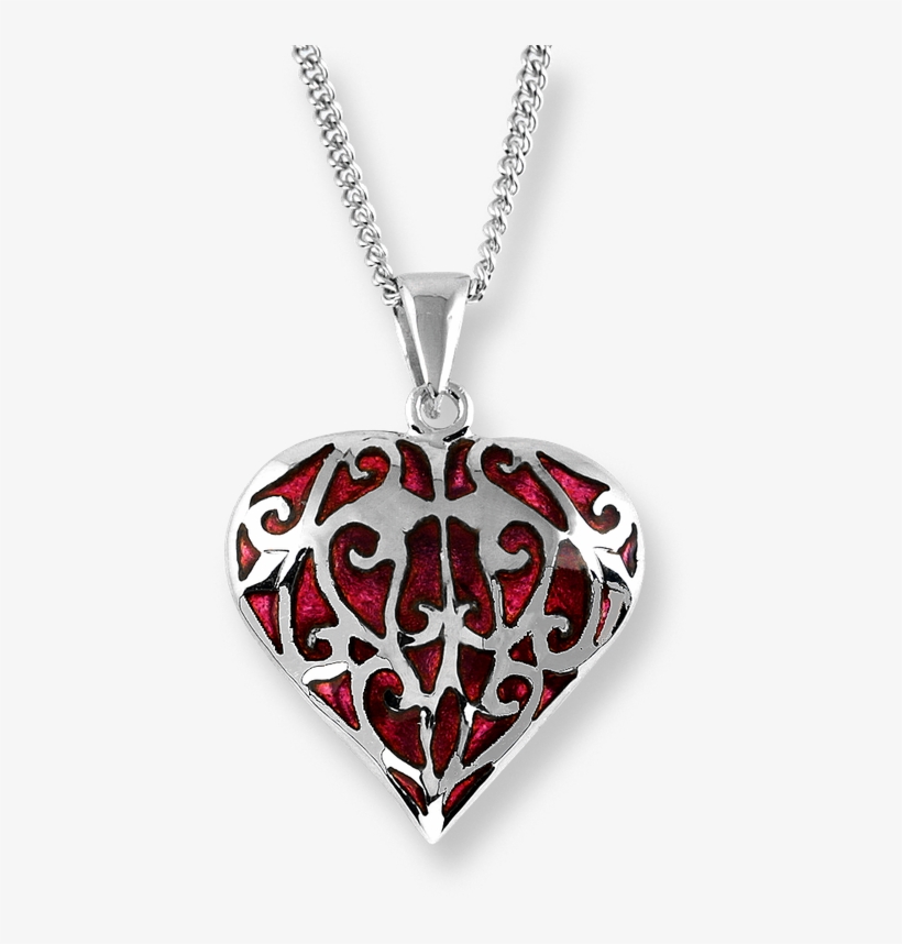 Nicole Barr Designs Fine Enamels Silver Heart Necklace-red - Nicole Barr Heart Necklace Red, transparent png #3252218