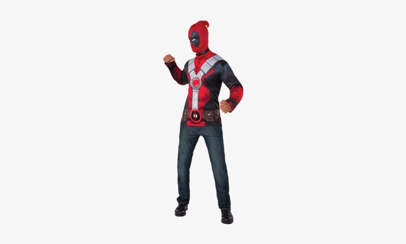 Adult Deadpool Costume Set - Deadpool Classic Costume Top Adult - Size Std, transparent png #3252247