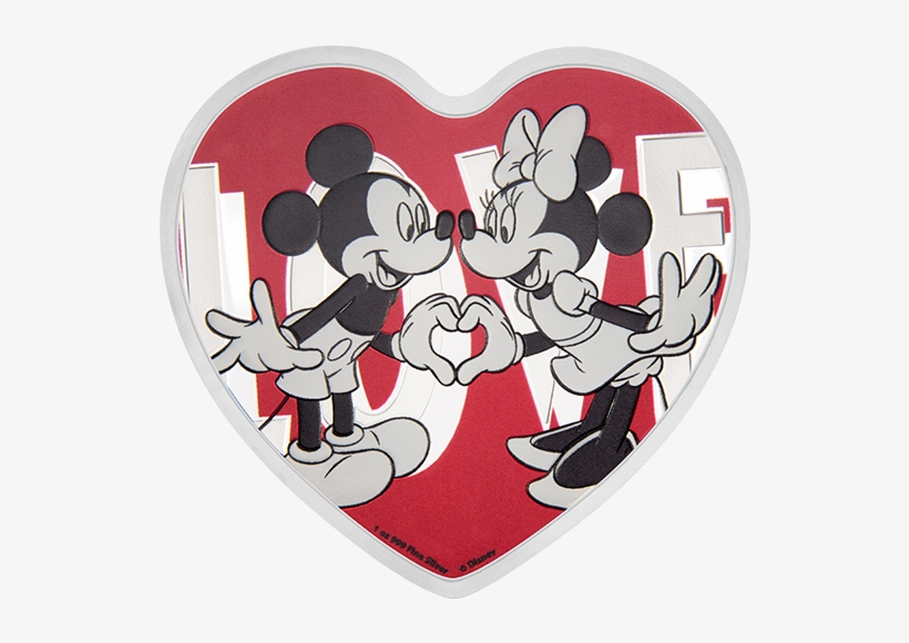 Pure Silver Heart-shaped Coin - 2018 Disney - With Love 1oz Silver Coin, transparent png #3252345