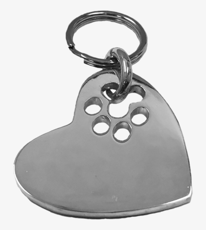 Medium Heart Cut-out Paw Tag Sterling Silver - Shop Silver Bones, transparent png #3252392