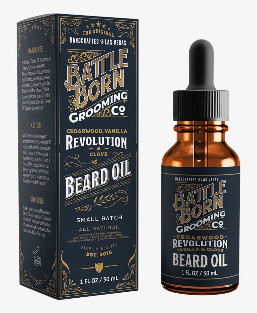 Beard Oil By Battle Born Grooming Co - Battle Born Grooming Co. Revolution Beard Oil, transparent png #3253812